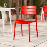 Lancaster Table & Seating Alto Buoy Red Slat Back Resin Side Chair