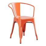 Lancaster Table & Seating Alloy Amber Orange Outdoor Arm Chair