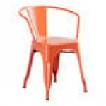 Lancaster Table & Seating Alloy Amber Orange Outdoor Arm Chair