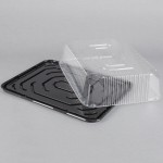 D&W Fine Pack 1/4 Size 1-2 Layer Sheet Cake Display Container with Clear Lid - 10/Pack D&W Fine Pack 1/4 Size 1-2 Layer Sheet Cake Display Container with Clear Lid - 10/Pack