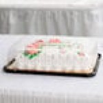 D&W Fine Pack 1/4 Size 1-2 Layer Sheet Cake Display Container with Clear Lid - 10/Pack D&W Fine Pack 1/4 Size 1-2 Layer Sheet Cake Display Container with Clear Lid - 10/Pack