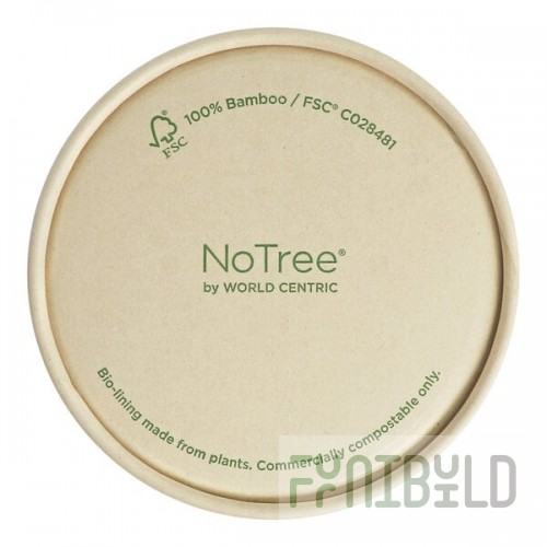 World Centric NoTree 8 oz. Compostable Paper Kraft Lid - 500/Case