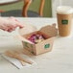 New Roots Kraft PLA-Lined Compostable #1 Take-Out Container 4 3/8