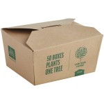 New Roots Kraft PLA-Lined Compostable #1 Take-Out Container 4 3/8