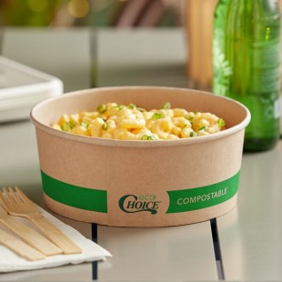EcoChoice 50 oz. Round Kraft Bio-Lined Compostable Take-Out Container 7 5/16 EcoChoice 50 oz. Round Kraft Bio-Lined Compostable Take-Out Container 7 5/16