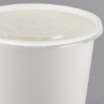 Choice 16 oz. White Double Poly-Coated Paper Food Cup with Vented Plastic Lid - 250/Case