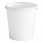 Choice 16 oz. White Double Poly-Coated Paper Food Cup with Vented Plastic Lid - 250/Case