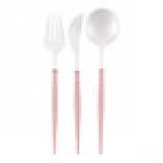 Sophistiplate Bella White / Blush Extra Heavy Weight Plastic Cutlery - 288/Case Sophistiplate Bella White / Blush Extra Heavy Weight Plastic Cutlery - 288/Case
