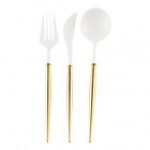 Sophistiplate Bella White / Blush Extra Heavy Weight Plastic Cutlery - 288/Case Sophistiplate Bella White / Blush Extra Heavy Weight Plastic Cutlery - 288/Case