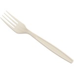 Choice Beige Heavy Weight Polystyrene Plastic Fork - 100/Pack Choice Beige Heavy Weight Polystyrene Plastic Fork - 100/Pack