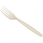 Choice Beige Heavy Weight Polystyrene Plastic Fork - 100/Pack Choice Beige Heavy Weight Polystyrene Plastic Fork - 100/Pack