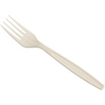 Choice Beige Heavy Weight Polystyrene Plastic Fork - 100/Pack Choice Beige Heavy Weight Polystyrene Plastic Fork - 100/Pack