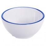 GET Settlement Bistro 14 oz. White Enamelware Melamine Round Bowl with Black Trim - Sample GET Settlement Bistro 14 oz. White Enamelware Melamine Round Bowl with Black Trim - Sample