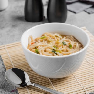 Libbey Porcelana 19 oz. Bright White Porcelain Noodle Soup Bowl - Sample