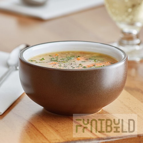 Acopa Embers 10 oz. Hickory Brown Matte Stoneware Bowl - Sample