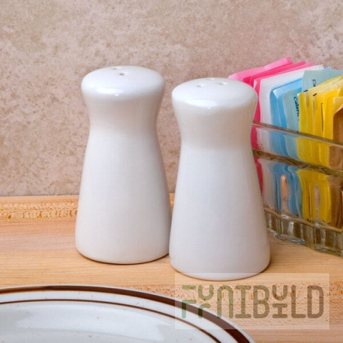 American Metalcraft CSPT2 2 oz. Ceramic Tower Salt and Pepper Shaker Set