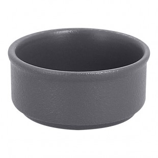RAK Porcelain Neo Fusion 3.4 oz. Stone Gray Stackable Porcelain Ramekin - 12/Case