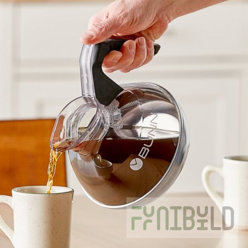 Bunn 06100.0124 64 oz. Easy Pour Coffee Decanter with Black Handle and Stainless Steel Bottom - 24/Case