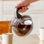 Bunn 06100.0124 64 oz. Easy Pour Coffee Decanter with Black Handle and Stainless Steel Bottom - 24/Case