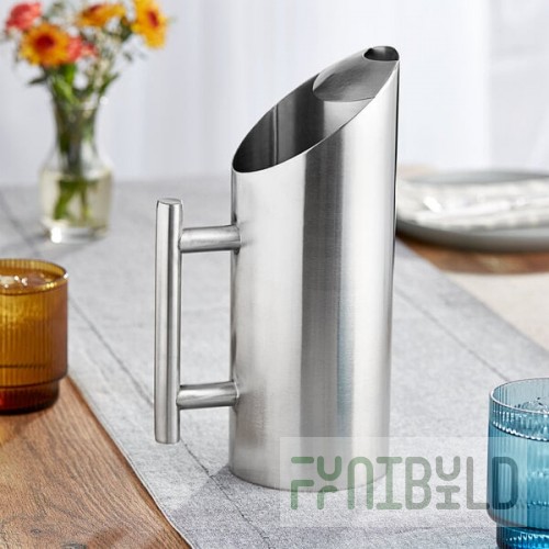 Acopa 44 oz. Stainless Steel Pitcher with Angled Top and Ice Guard