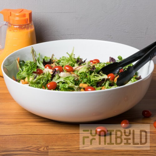 CAC MXS-16 10 Qt. Bright White Porcelain Salad Bowl - 4/Case