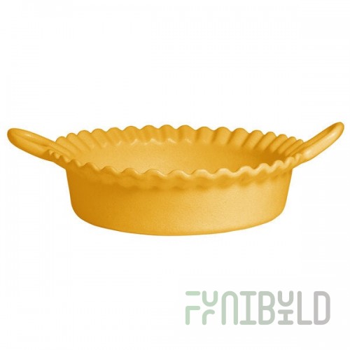 G.E.T. Enterprises CZ002-MOD-YW Bugambilia 1.6 Qt. Smooth MOD Finish Yellow Resin-Coated Aluminum Deep Mexican Cazuela