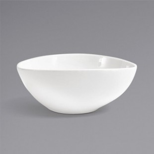 Front of the House Kiln 60 oz. Superwhite Oval Tall Porcelain Bowl - 2/Case