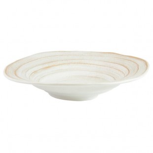 Elite Global Solutions M16BST-OWD Della Terra Melamine Stoneware 3.5 Qt. Off White Irregular Round Serving Bowl Elite Global Solutions M16BST-OWD Della Terra Melamine Stoneware 3.5 Qt. Off White Irregular Round Serving Bowl