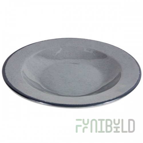 Elite Global Solutions DB878M Mojave Vintage California 12 oz. Gray Round Crackle Pasta / Soup Bowl - 6/Case