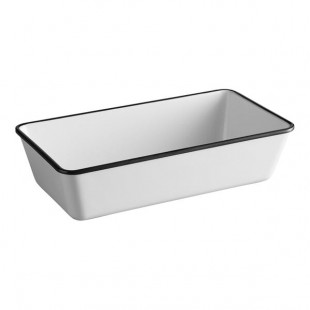 American Metalcraft MRCW13 Endurance 82 oz. Rectangular Black Rimmed Melamine Serving Bowl American Metalcraft MRCW13 Endurance 82 oz. Rectangular Black Rimmed Melamine Serving Bowl