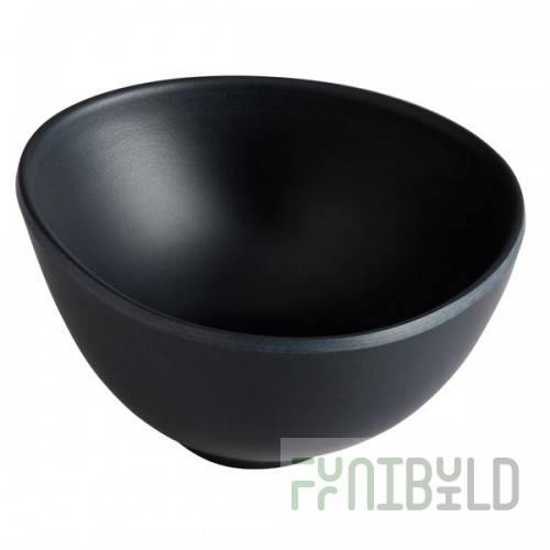 GET Enterprises B-500-DG Riverstone 3 oz. Dark Gray Irregular Round Small Matte Melamine Bowl - 24/Case