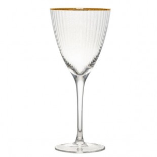 10 Strawberry Street Markle 12 oz. Gold Rimmed White Wine Glass - 4/Pack