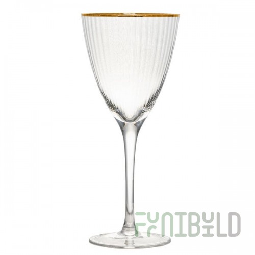 10 Strawberry Street Markle 12 oz. Gold Rimmed White Wine Glass - 4/Pack