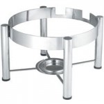 Vollrath 46121 6 Qt. Intrigue Solid Top Round Induction Chafer with Brass Trim and Stainless Steel Food Pan Vollrath 46121 6 Qt. Intrigue Solid Top Round Induction Chafer with Brass Trim and Stainless Steel Food Pan