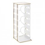 Cal-Mil Empire White / Gold Metal Jar Display with 9 Glass Jars - 11 3/4