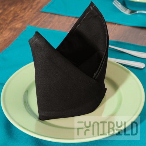 Intedge Black 65/35 Polycotton Blend Cloth Napkins, 18