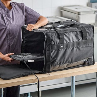 Vesture Heavy-Duty Thermal Chafer Pan Carrier Delivery System with LavaPac Electric Heating Element - 15 Vesture Heavy-Duty Thermal Chafer Pan Carrier Delivery System with LavaPac Electric Heating Element - 15