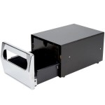 Vollrath 6512-06 One Sided Countertop Fullfold Napkin Dispenser with Chrome Faceplate - Black