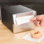 Vollrath 6512-06 One Sided Countertop Fullfold Napkin Dispenser with Chrome Faceplate - Black