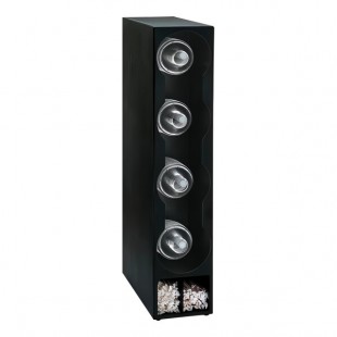 Dispense-Rite Black Polystyrene 6-Section Countertop Vertical Dome Lid / Straw Organizer TLO-DL-4BT