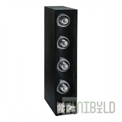 Dispense-Rite Black Polystyrene 6-Section Countertop Vertical Dome Lid / Straw Organizer TLO-DL-4BT