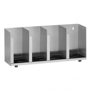 Dispense-Rite Stainless Steel 4-Section Countertop Cup and Lid Organizer CTLD-19