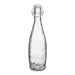 Acopa 32 oz. Textured Glass Water Bottle with Clear Swing Top Lid - 6/Case