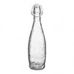 Acopa 32 oz. Textured Glass Water Bottle with Clear Swing Top Lid - 6/Case