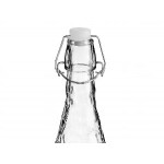 Acopa 32 oz. Textured Glass Water Bottle with Clear Swing Top Lid - 6/Case