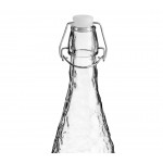 Acopa 32 oz. Textured Glass Water Bottle with Clear Swing Top Lid - 6/Case