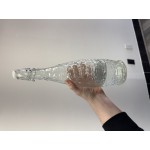 Acopa 32 oz. Textured Glass Water Bottle with Clear Swing Top Lid - 6/Case