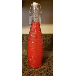Acopa 32 oz. Textured Glass Water Bottle with Clear Swing Top Lid - 6/Case