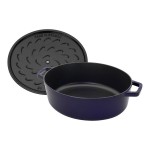 Staub 6.25 Qt. Navy Blue Enameled Cast Iron Oval Dutch Oven 1029436