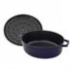 Staub 6.25 Qt. Navy Blue Enameled Cast Iron Oval Dutch Oven 1029436